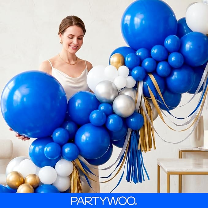 PartyWoo Royal Blue Balloons 140pcs Dark Blue Balloons Different Sizes | 18 12 - Image 9