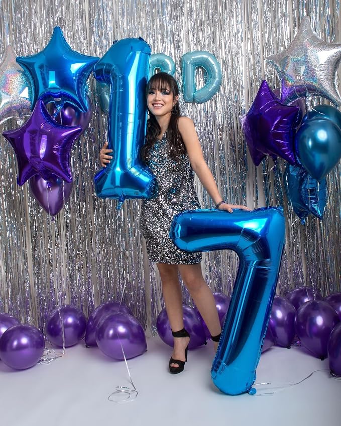Blue Number 7 Balloon 40 Inch - Image 3