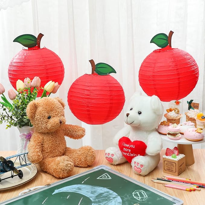 12 Pcs 10 Inch Back to School Decoration Red Apple Orchard Theme Hanging Paper - Image 2