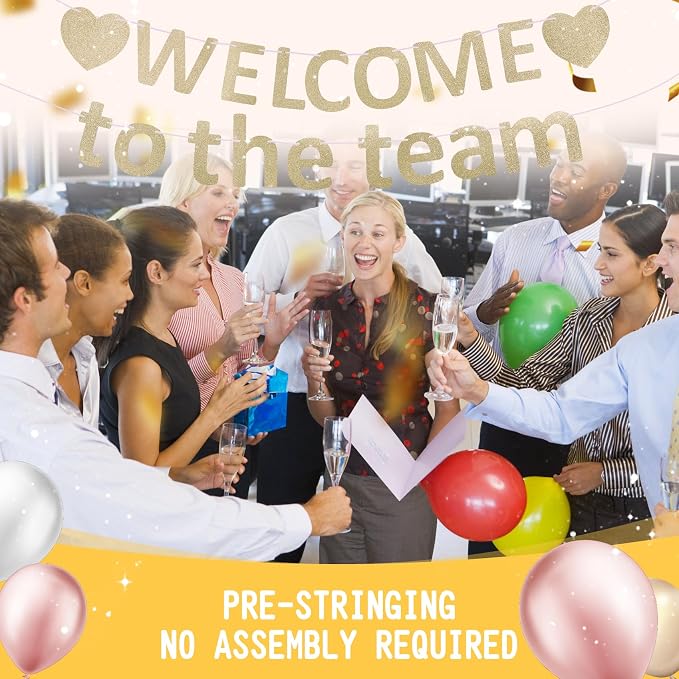 Pre-Strung Glitter Welcome to the Team Banner Welcome Banner Welcome Decorations - Image 6