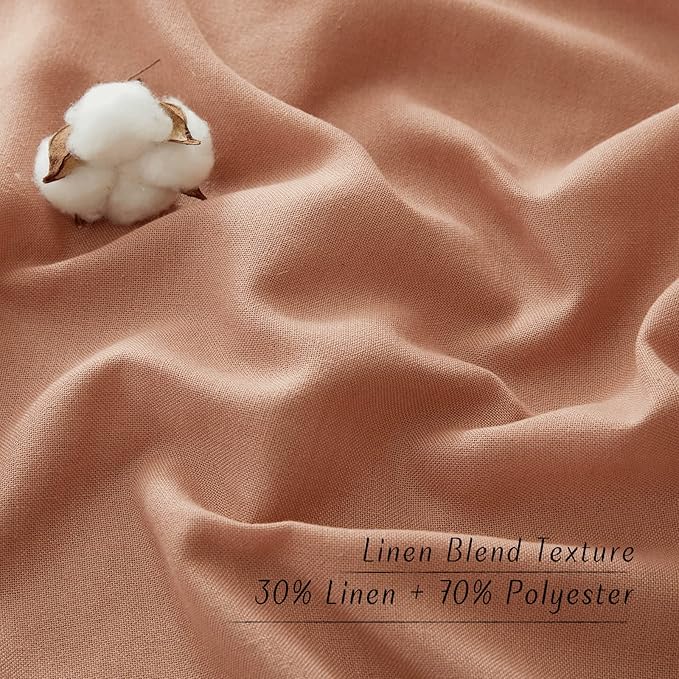 NICETOWN Thick Linen Terracotta Curtains - Image 4