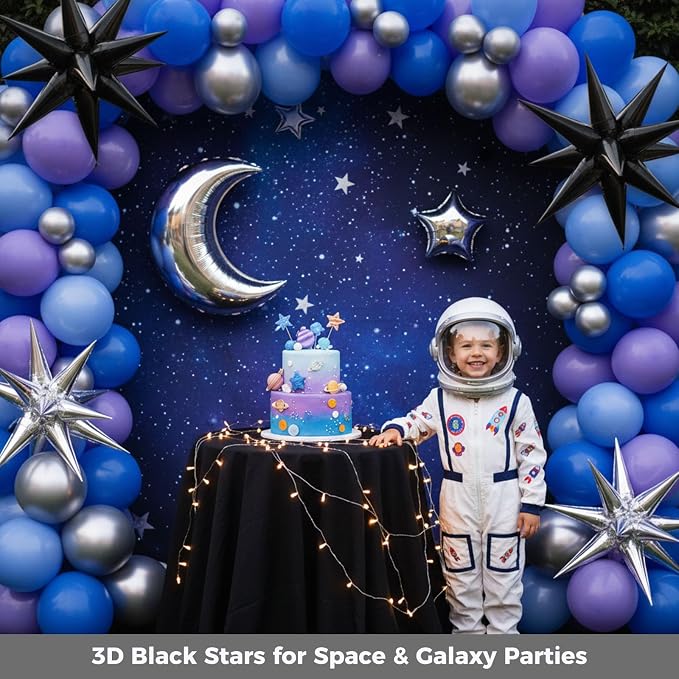 LOVESTOWN 72 PCS Black Star Balloons, Anniversary Space Themed Party Decorations - Image 4