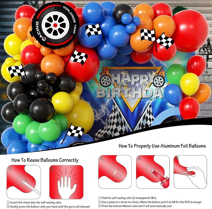 104pcs Monster Truck Birthday Decorations Balloon Garland Arch Kit - Image 6