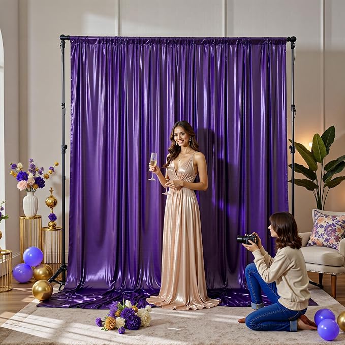 10x10FT Purple Sequin Backdrop Curtain - Image 7