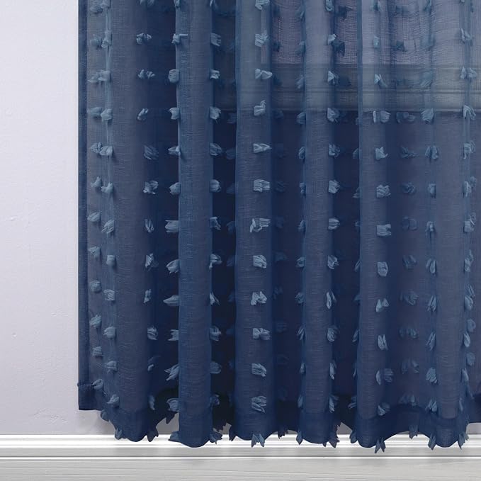 Navy Blue Small Window Curtains - Image 5