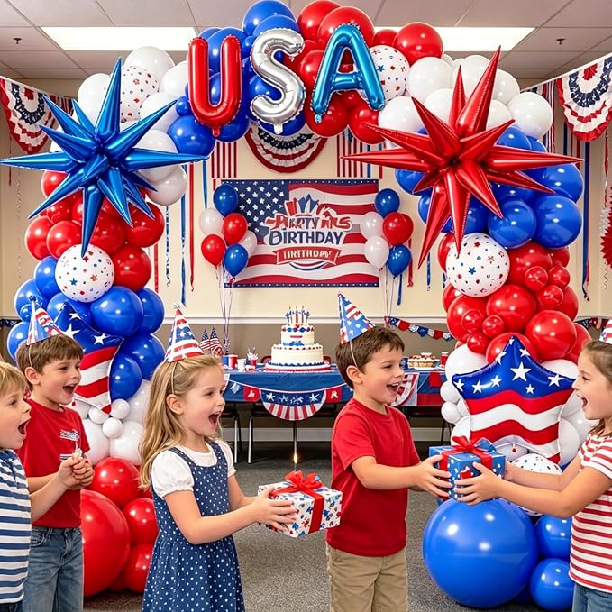 4th of July Balloon Garland Arch Kit, Patriotic Decorations - Image 4