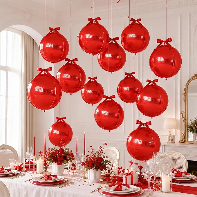 Red 4D Round Foil Balloons - Image 4