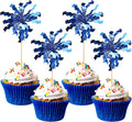 30 PCS Foil Firework Cupcake Toppers Sparkle Tinsel Cupcake Picks Happy by ZHUOWEISM