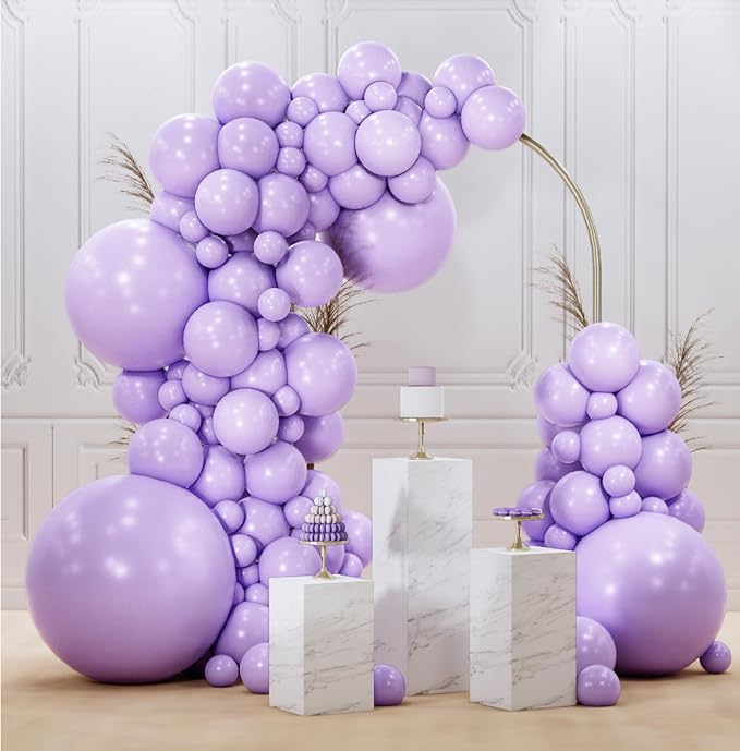 PartyWoo Lavender Balloons 99pcs Light Pastel Purple Lilac Color | 36 18 12 10 by PartyWoo