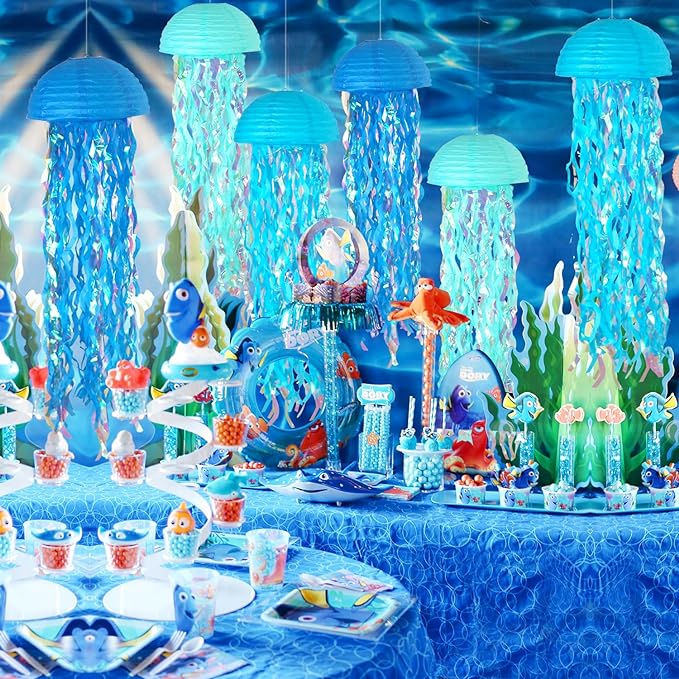 6-Pack Jellyfish Paper Lanterns, Under the Sea Party Decorations | 10-Inch - Image 5