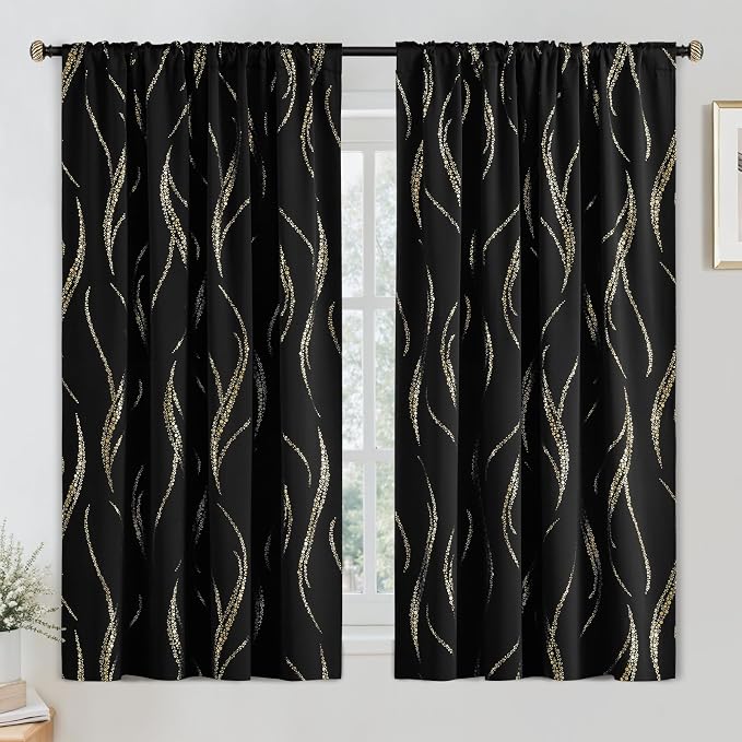 Yakamok Black Blackout Curtains - Image 3