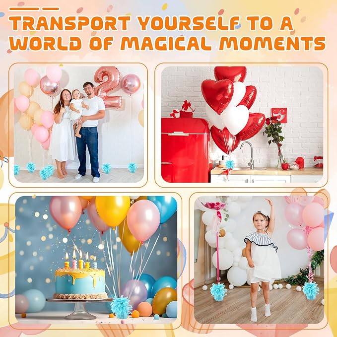 6 Pack Baby Blue Balloon Weights Metallic Holder Anchors Balloon Holder Weights - Image 5