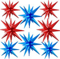 Red Blue Star Balloons, 22/27 Inch Blue And Red Star Shaped Balloons, Aluminum by Paready
