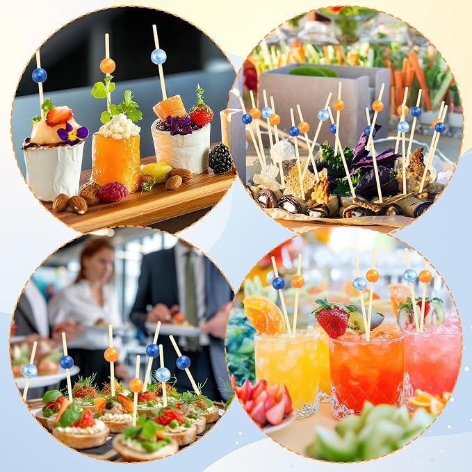 Reallnaive 300 Pcs Cocktail Pick Pearl Fancy Toothpick - Image 4