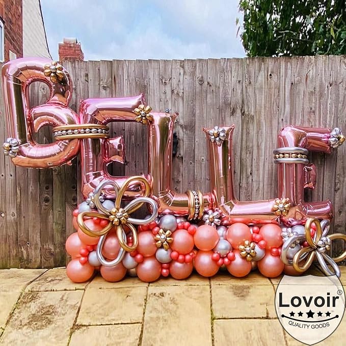 Lovoir 40 Inch Large Rose Gold Letter W Balloons Big Size Jumbo Mylar Foil - Image 4