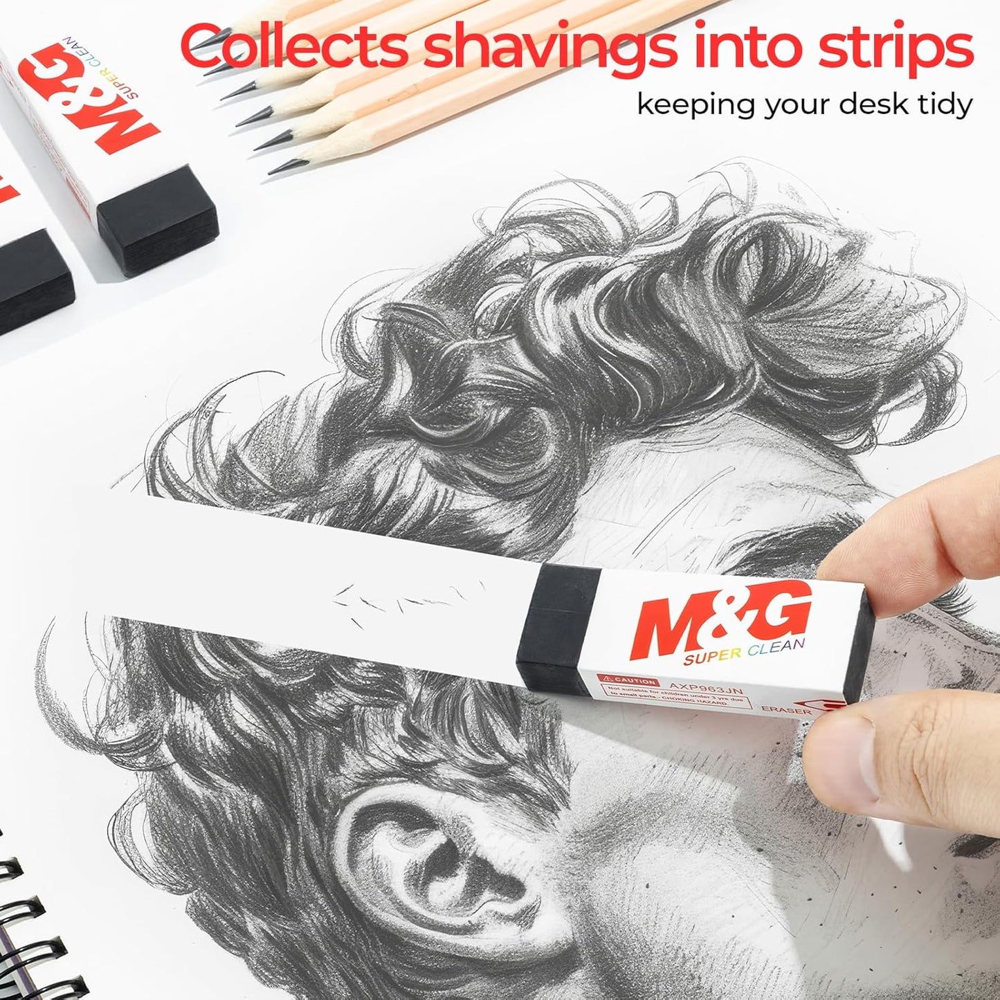 M&G Pencil Eraser for Kids, 20 Pack, Black Erasers Bulk, Erasers for Artists, Drawing Erasers for Sketching, Large Eraser, Pencil Erasers, Art Erasers for Drawing, School Erasers Office Supplies