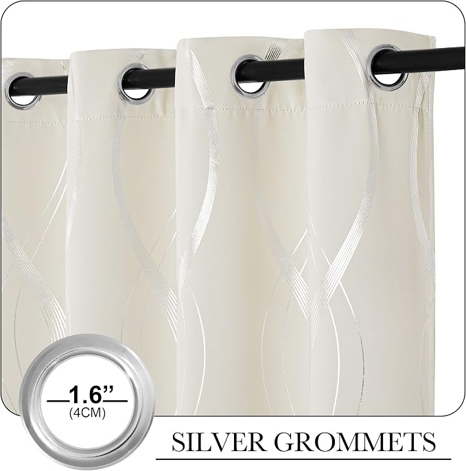NICETOWN Blackout Curtains 90 inches Length 2 Panels Set - Image 3
