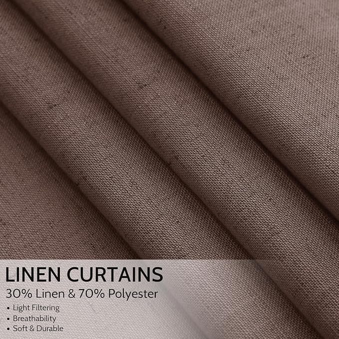 Cappuccino Linen 112 Inch Curtains - Image 4