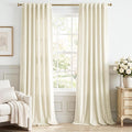 Ivory White Velvet Curtains for Nursery Back Tab, W42 x L84, Back tab Drapes by StangH