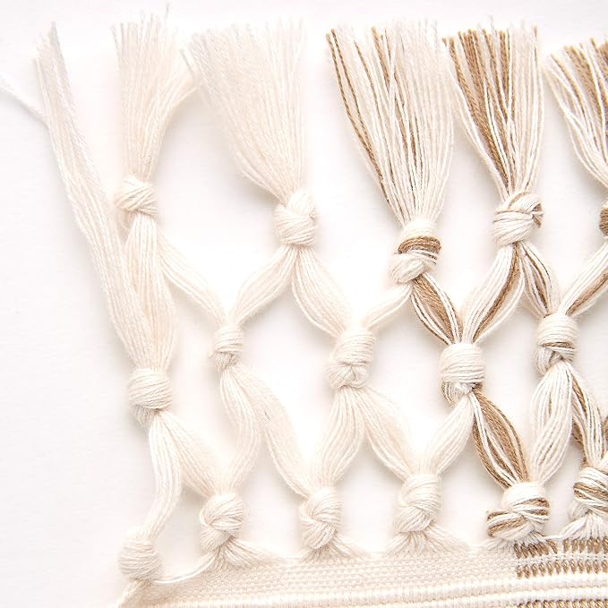 DII Dobby Stripe Table Runner, Barn Red & Cream Background | Woven Decorative - Image 3