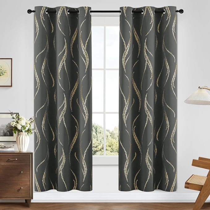 Yakamok Dark Grey Blackout Curtains - Image 2