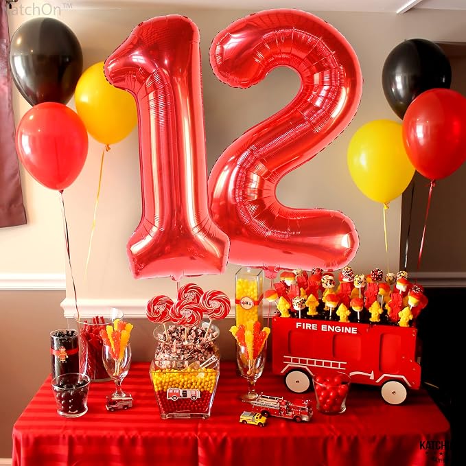 KatchOn Red Number 12 Balloon 40 Inch, 12th Birthday Balloon Decor | 12th - Image 8