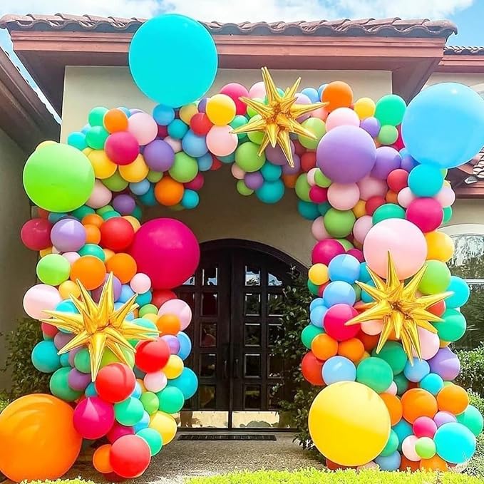 Rainbow Balloons, 12 Inch 60pcs Multicolor Rainbow Balloon Teal Blue Green - Image 4