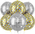 6pcs 22 Inch Gold and Silver Disco Ball Balloons by Paready