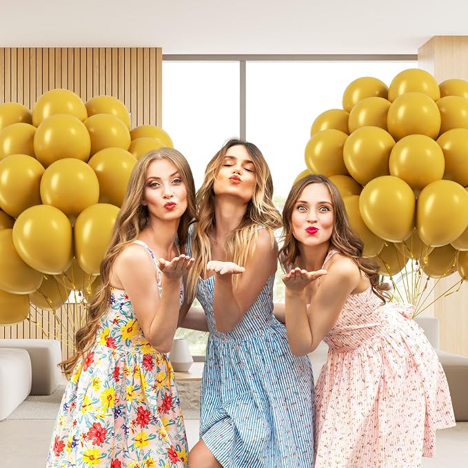 Mustard Yellow Balloons 12 inch, Mustard Yellow Latex 50pcs Party Balloons | - Image 5