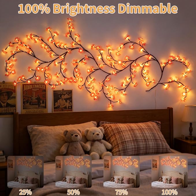 FNHMSL 4FT 48LED Cherry Enchanted Willow Vine Lights - Image 2