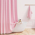 Blush Boho Farmhouse Linen Heavy Duty Cloth Shower Curtain Set, 72x72 | 330GSM by ShowerCurtain