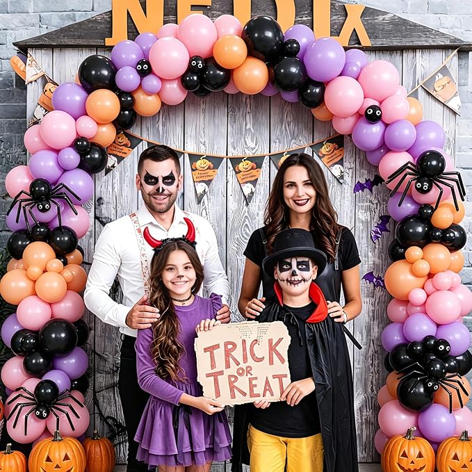Halloween Balloon Arch Kit for Halloween Theme Party Decorations | Pink Peach - Image 5