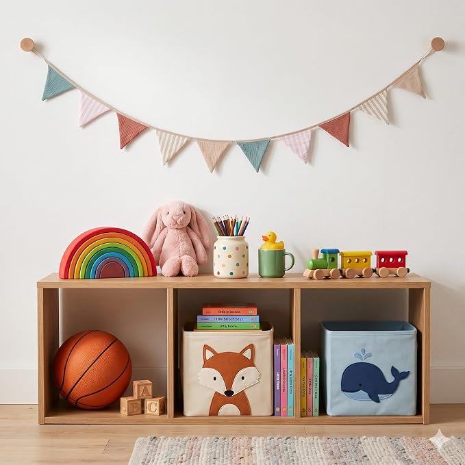 2Pcs Triangle Bunting Flag No-DIY Cotton Fabric Garland Reusable Party Banner - Image 6