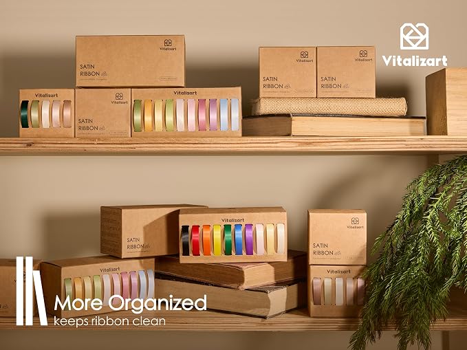 Vitalizart Rainbow Ribbons for Crafts 3/8" x 100Yds Double-Faced Satin Thin | - Image 3