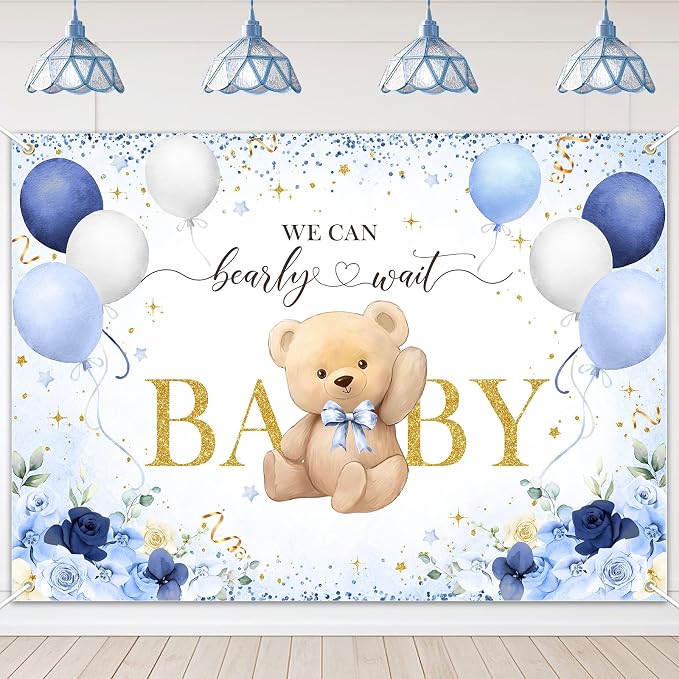 Avezano Bear Baby Shower Backdrop by AVEZANO