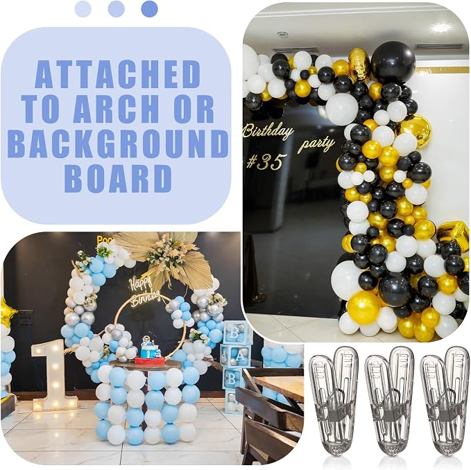 LemonRoad 20 Pack Balloon Arch Clips Plastic Spring Clamps 2.4 Inch Heavy Duty - Image 5