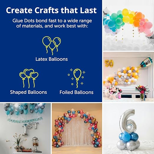 Glue Dots, Balloon Dots, Double-Sided, 900 Total Dots, DIY Balloon Arch - Image 2