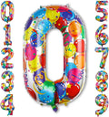 40 Inch Rainbow Number 0 Balloon, Large Colorful Mylar Foil Number Balloons 0-9 by Unknown