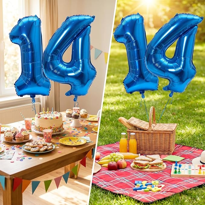 Number 14 Balloon Foil Mylar Balloons - Image 3