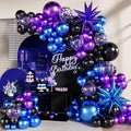 Black Purple Blue Balloon Arch Kit by LANGASQUE