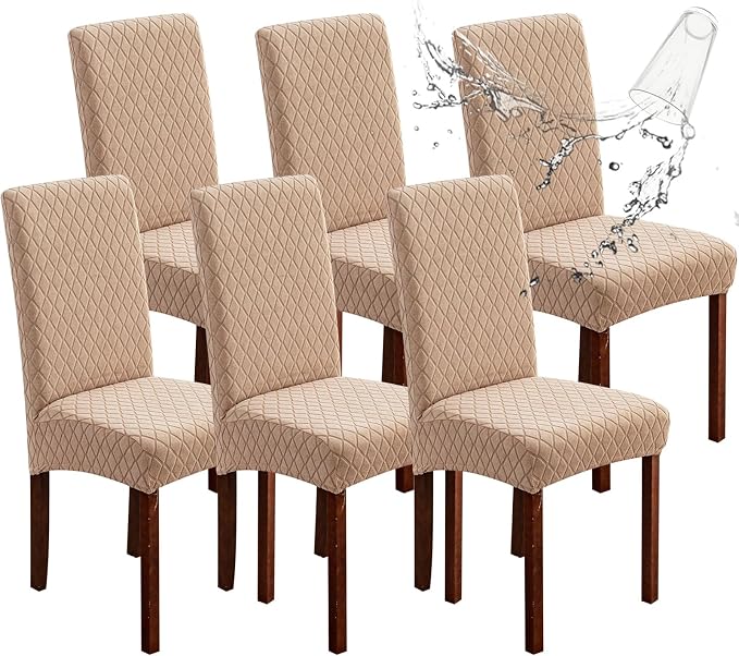 Waterproof Dining Chair Covers Set of 6 Parsons Chair Slipcovers | Double by Genina