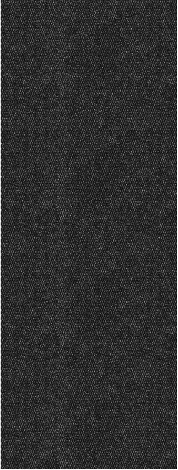 Ottomanson Commercial Scrape Rib Entry Mat – Heavy Duty Ribbed Floor Mat for High Traffic – Non Slip Rubber Back, Waterproof – Indoor Outdoor Use for Offices, Schools, Lobbies, 2' x 18', Black