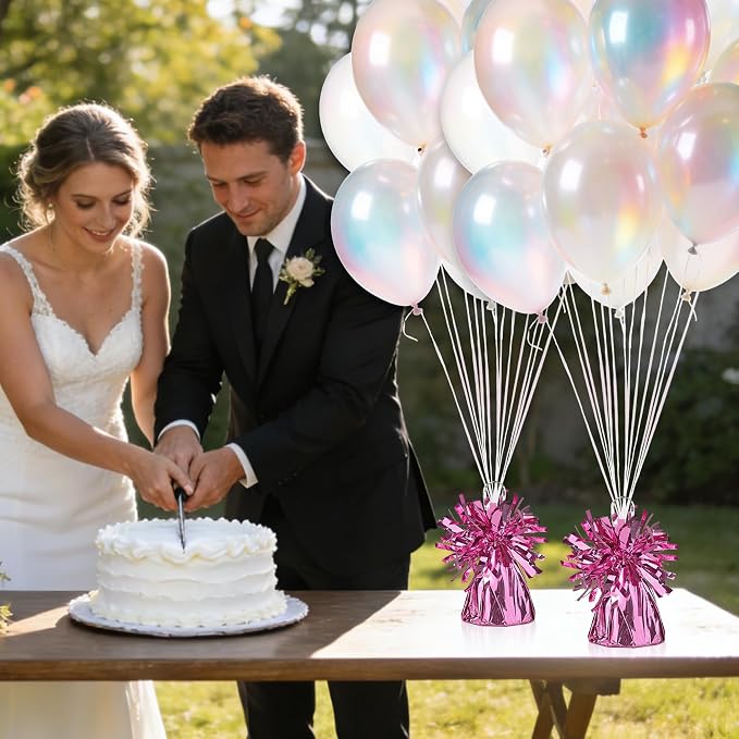 9 PCS Metallic Wrapped Balloons Weights Pink Helium Balloon Weight Balloon - Image 6