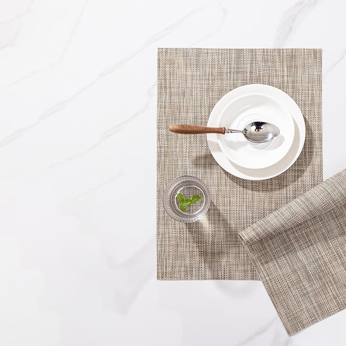 LEXMORE Placemats Set of 8 Vinyl/Plastic Woven Place Mats - Image 6