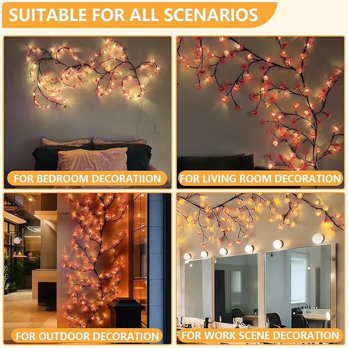 4FT 48LED Pink Cherry Blossom Tree Branch Lights - Image 7
