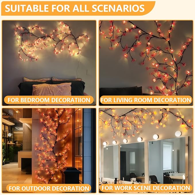 6FT 96LED Pink Cherry Blossom Tree Branch Lights - Image 6