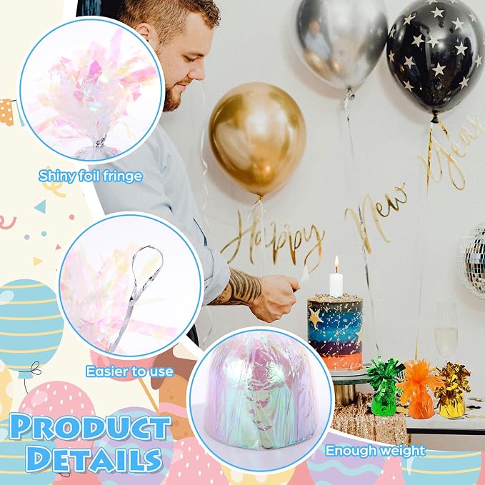 Balloon Weights Cerulean blue Metallic Anchor Balloon Holder - Image 3