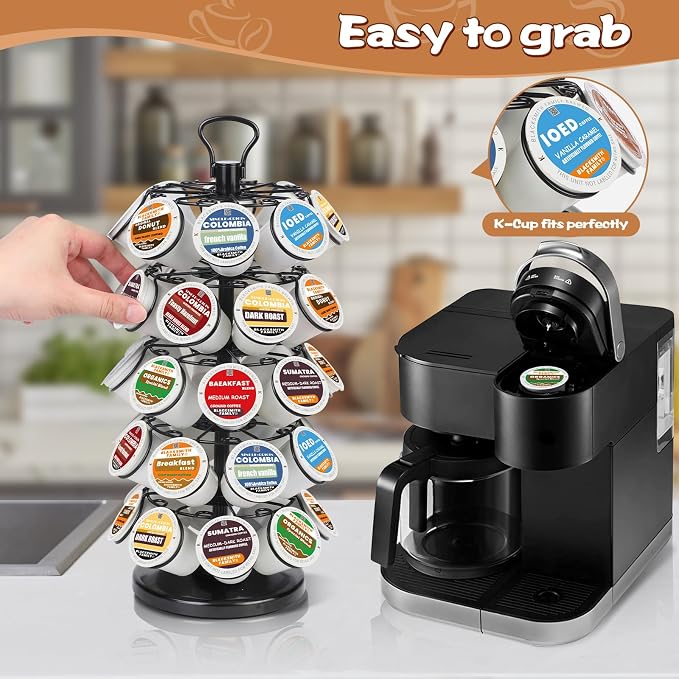 K Cup Holder, Coffee Pods Holder Storage Organizer Stand, 40 Pods Capacity | K - Image 5