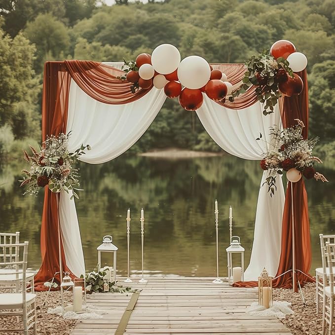 Wedding Arch Draping Fabric Backdrop Drapes 6 Panels, Terracotta | 28.7"x20FT - Image 4