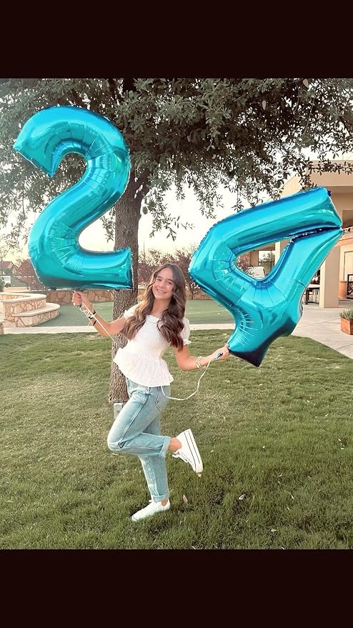 Blue Number 2 Balloon 40 inch, Balloon numbers party supplies, deco photo shoot - Image 6